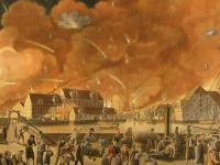 Illustration af Københavns bombardement i 1807