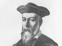 Tegnet portræt af Nostradamus