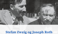 Sort/hvid billede af Zweig og Roth med teksten 'Stefan Zweig og Joseph Roth: to jødiske forfatterskaber i 1930'ernes Europa' med blå skrift