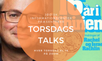 Illustration med teksten "Jødisk Informationcenter præsenterer Torsdags Talk"