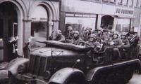 Tysk millitærkøretøj i Aabenraa under 2. Verdenskrig
